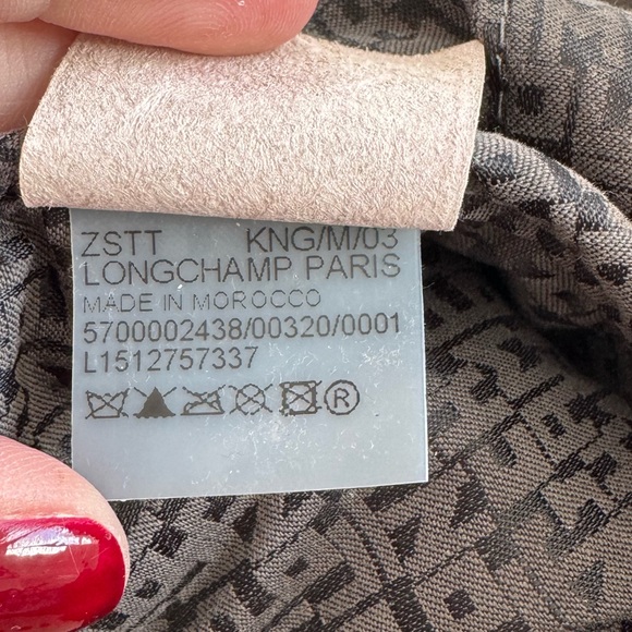 Longchamp le pliage cuir leather small handbag bag nude bone ivory off-white - Picture 16 of 17